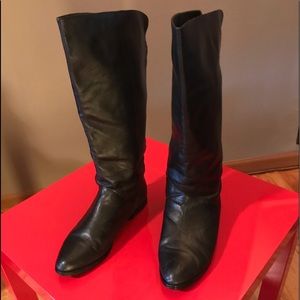 Black Leather Boots Size 12